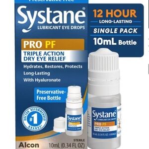 NEW Systane PRO PF Triple Action Dry Eye Relief Lubricant Eye Drops, 10mL